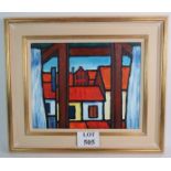 Malcolm Croft (b 1964) - `Rooftops', oil on canvas, signed, 40cm x 50cm, framed,