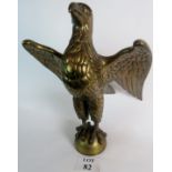 An imposing old brass Eagle with finely moulded detail, 59cm tall, flat wingbacks to collar,