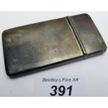 A silver card case with gilded interior and snap top, London 1900, S Morden & Co,