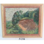 Pierre Adolphe Valette (1876-1942) - `Country landscape', oil on board, signed, 20cm x 25cm, framed.