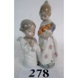 Two Lladro porcelain figurines, 18cm and 14cm high,