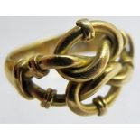 An 18ct gold rope ring, size M, approx 6.