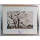 Edward Wesson, RI, RBA,RSMA (1910-1983) - `Winter Trees', watercolour, signed, label verso,