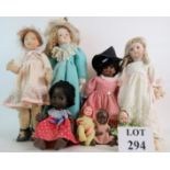 A collection of modern dolls,