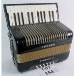 A Hohner Student II accordion, 16 key keyboard, 34cm wide,