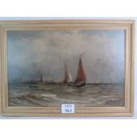 British School (late 19th/early 20th century) - `Seascape', oil on canvas, indistinctly signed,