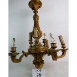 A fine quality ormolu chandelier, decoratively cast in the 18th century taste, 9 lights,