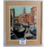 Dale Johnson (20th century) - `Venice Canal Scene', oil on canvas, signed, 50cm x 40cm, framed,