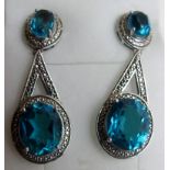Brazilian quartz gemstone earrings, post back, (largest stone 12mm x 10mm approx oval cut),
