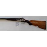 Deactivated 12 bore side by side hammer shotgun by Brescia of Italy, European certificate no: 6665,