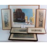 A mid century pencil signed limited edition lithograph, 2/50,