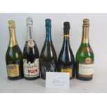 5 bottle mixed lot of sparkling wine to include Prosecco,