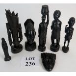 A collection of Congolese figures purchased in the Congo in the early half of the 20th century by a