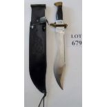 Bowie knife by Ranger, 12" blade, as new in leather sheath,