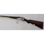 Deactivated 12 bore hammer side by side shotgun by Fred Williams of London,