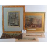A pair of 19th century crystal palace lithograph, an 'Opening of Parliament' line engraving,