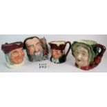 Three large Royal Doulton character jugs, Simon the Cellarer, Old Charley, Merlin,