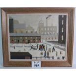 George Aird (20th/21st century) - `The Removal' after L S Lowry, oil on canvas, 48cm x 60cm, framed.