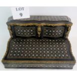 A fine quality 19th century mother of pearl and brass inlaid ebonised table-top writing box,