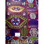A fine quality 20th century Kilim rug, in very good condition and a good vibrant colour,