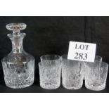 An Edinburgh Crystal spirit decanter with stopper and 6 tumbers,