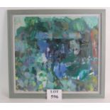 Ann Brunskill (1923-2018) - 'Abstract landscape', oil on canvas, signed with initials and dated,