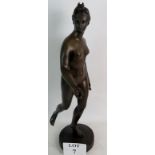 After Jean-Antoine Houdon (1741-1828) - `Nude female in athletic pose', bronze, 60cm high,