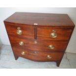 A 19th century mahogany bow front chest of two short over tow long drawers with brass escutcheons