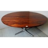 A fantastic 1960's Florence Knoll style oval rosewood topped dining table,