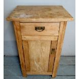 Another 19th century pine bedside/pot cupboard with a single drawer over cupboard doors,