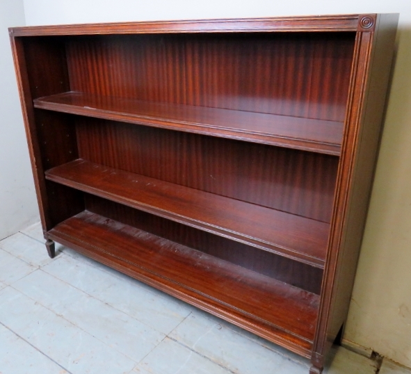 A 20th century Mahogany Georgian-revival low open bookcase,