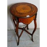 A French Louis XV revival circular kingwood and walnut occasional table with Ormolu mounts,