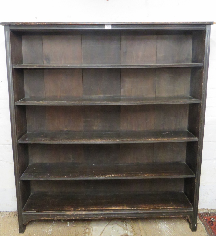 A 20th century freestanding open bookcase with 4 shelves, slightly a/f,