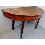 A Georgian mahogany D-end demi-lune side/hall table,