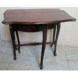 A 19th century drop leaf mahogany Sutherland occasional table,