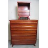 A 20th century mahogany chest of five long graduated drawers,