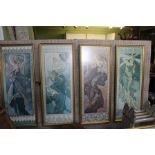 AFTER ALPHONSE MUCHA "The Moon and the Stars", the complete series of four prints after the
