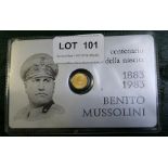 A COMMEMORATIVE GOLD COIN FOR THE CENTENARY OF THE BIRTH OF BENITO MUSSOLINI