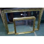 TWO GILT FRAMED WALL MIRRORS