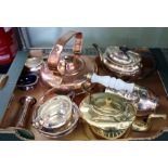 DOMESTIC METAL WARES various, to include brass, copper and silver plate