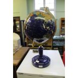 A SAMPLE HARDSTONE EFFECT TERRESTRIAL TABLE TOP GLOBE