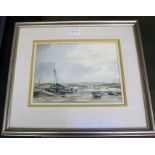 ASHTON CANNELL (R.S.M.A) " Morning on The Hard, Brancaster, Staithe, Norfolk", Watercolour painting,
