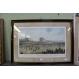 AFTER J. POLLARD A 19th century colour print depicting "Doncaster Races", plain mounted in Hogarth