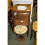 A PROBABLE GEORGIAN OAK FINISHED WASHSTAND of typical form and construction, together with a