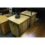 A PAIR OF MODERN PINE THREE DRAWER CHESTS