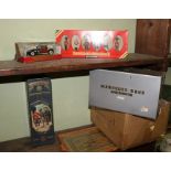 A SELECTION OF COLLECTABLE ITEMS to include Scotch Whiskey tin, Model Vehicles, Brittons Handpainted