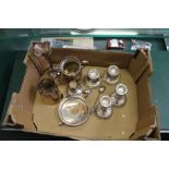 A BOX CONTAINING A SELECTION OF SCRAP SILVER