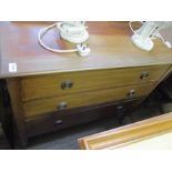 AN EARLY 20TH CENTURY MAHOGANY FINISHED THREE DRAWER CHEST