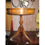 A BEVAN FUNNEL REPRODUX MAHOGANY SMALL SIZE DRUM TABLE of typical form & construction