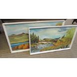 W HAINING TWO MID 1970s OILS ON BOARD, NORTHERN LANDSCAPES, in white effect frames signed and